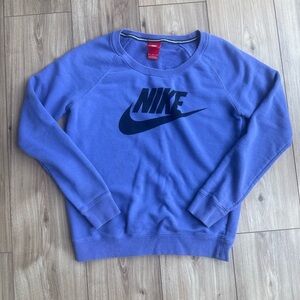 Nike Sportswear Sweatshirt Womens Medium Purple Swoosh Graphic Pullover Crewneck